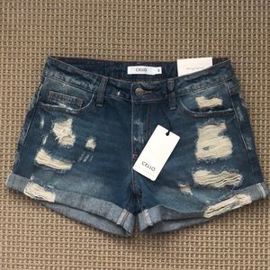 Distressed Boyfriend Jean Shorts